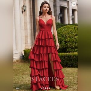 New Stacees Red Formal Prom Dress Size 2